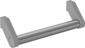 Image of Product. Front orientation. Pull Handles and Knobs. Threaded-Hole-Mount Offset Pull Handles, 45° Offset Angle—Round Grip.