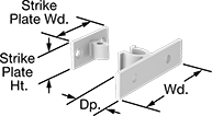 Image of Product. Style 5. Front orientation. Contains Annotated. Push-to-Close Latches. Grab Latches, Snap Grab, Surface Mount—Screw On, Style 5.