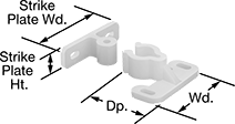 Image of Product. Style 4. Front orientation. Contains Annotated. Push-to-Close Latches. Grab Latches, Snap Grab, Surface Mount—Screw On, Style 4.