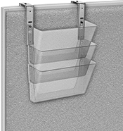 Image of ProductInUse. Front orientation. File Holders. Fabric-Wall-Mount Clear File Holders.