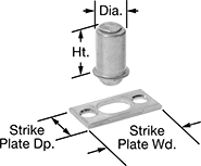 Image of Product. Front orientation. Contains Annotated. Push-to-Close Latches. Adjustable-Force Ball Grab Latches.