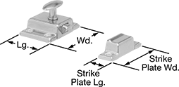 Image of Product. Front orientation. Contains Annotated. Push-to-Close Latches. Vibration-Resistant Push-to-Close Latches with Handle, Style 2.
