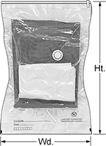 Image of ProductInUse. Front orientation. Contains Annotated. Resealable Bags. Slide-to-Close Resealable Bags with Air-Removal Valves.