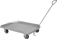 Image of Product. With Pulling Handle. Front orientation. Dollies. Food and Beverage Aluminum Dollies.