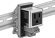 Image of ProductInUse. Front orientation. Power Connectors. DIN-Rail-Mount Straight-Blade Connectors, Female Receptacles, Single.