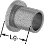 Image of Product. Front orientation. Contains Annotated. Flanged Sleeve Bearings. Ultra-Low-Friction Oil-Embedded Flanged Sleeve Bearings.