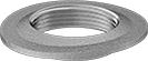 Image of Product. Female × Butt Weld (For Curved Surface). Front orientation. Pipe and Fittings. Low-Pressure Iron and Steel Threaded Pipe Fittings, Straight Adapters for Tanks, Female, Threaded Fitting Connection, Butt-Weld Fitting Connection, For Curved Tank Surfaces.