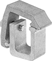 Image of Product. Hinged Shown Closed. Front orientation. C-Clamps. Low-Profile C-Clamps, 6061 Aluminum Body, Steel Screw, Hinged C-Clamp.