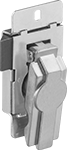 Image of Product. Style 4 (Right Side Door Mount). Front orientation. Push-to-Close Latches. Paddle-Handle Push-to-Close Latches, Style 4—Mortise Mount (Screw On), Right-Side Door Mount.