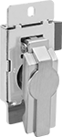 Image of Product. Style 4 (Left Side Door Mount). Front orientation. Push-to-Close Latches. Paddle-Handle Push-to-Close Latches, Style 4—Mortise Mount (Screw On), Left-Side Door Mount.