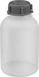 Image of Product. Front orientation. Bottles. Plastic Bottles with Tamper-Sealable Lids, HDPE.