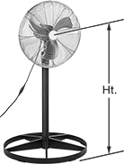 Image of Product. Front orientation. Contains Annotated. Fans. Premium Pedestal Fans.