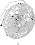 Image of Product. With Adjustable Mounting Bracket. Front orientation. Fans. Premium Wall-Mount Fans, Aluminum Blade, Adjustable Mounting Bracket.