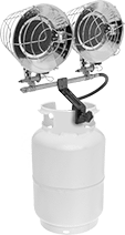 Image of Product. Front orientation. Radiant Heaters. Short-Range Gas Radiant Heaters, 2 Burners.