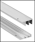 Image of Product. Front orientation. Contains Border. Door Tracks and Fittings. Track Kits for Bypassing Cabinet Doors, Aluminum.