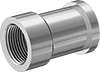 Image of Product. Female. Front orientation. Pipe and Fittings. SAE High-Pressure Stainless Steel Threaded Two-Piece Pipe Flanges, Machined Flange Adapters, Female, Threaded Fitting Connection, Flanged Fitting Connection.