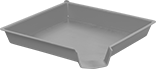 Image of Product. Front orientation. Pans. Plastic Pans with Funnel.