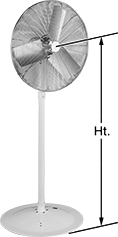 Image of Product. Front orientation. Contains Annotated. Fans. Washdown Pedestal Fans.