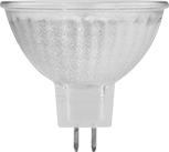 Image of Product. Front orientation. Light Bulbs. Bi-Pin-Base Floodlight and Spotlight Bulbs, MR16 Bulb Shape.