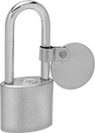 Image of Product. Front orientation. Padlocks. Weather-Resistant Extra-Clearance Padlocks with Identification Tags.