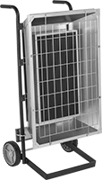 Image of Product. Front orientation. Radiant Heaters. Long-Range Mobile Electric Radiant Heaters.