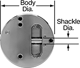 Image of Attribute. Back orientation. Contains Annotated. Enclosed Shackle.