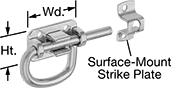 Image of Product. Style A. Front orientation. Contains Annotated. Style A. Easy-Grip Lift-and-Drop Barrel Slide-Bolt Latches .