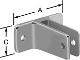 Image of Product. Front orientation. Contains Annotated. Panel Hanging Brackets. Panel Hanging Brackets, Style 1.