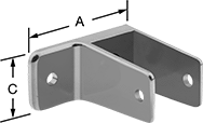 Image of Product. Front orientation. Contains Annotated. Panel Hanging Brackets. Panel Hanging Brackets, Style 2.