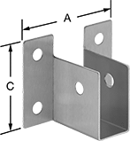 Image of Product. Front orientation. Contains Annotated. Panel Hanging Brackets. Panel Hanging Brackets, Style 4.