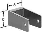 Image of Product. Front orientation. Contains Annotated. Panel Hanging Brackets. Panel Hanging Brackets, Style 3.