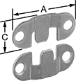Image of Product. Front orientation. Contains Annotated. Panel Hanging Brackets. Lift-Off Panel Hanging Brackets, Style 2.