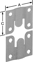 Image of Product. Front orientation. Contains Annotated. Panel Hanging Brackets. Lift-Off Panel Hanging Brackets, Style 3.