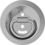 Image of Product. Style 7. Front orientation. Pull Handles and Knobs. Unthreaded Through-Hole-Mount Recessed Folding Pull Handles with Mounting Plate, Style 7—Round Grip.