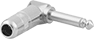 Image of Product. 1/4" Pin Dia.. Front orientation. Audio Connectors. Audio Equipment Connectors, Plugs, 90° Elbow, 1/4" Diameter Pin.