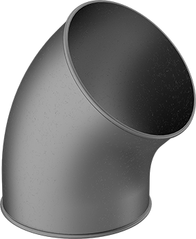 Image of Product. Front orientation. Duct Size 6 Steel 45 Degree Elbow Connector for Quick-Disconnect Duct.