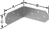Image of Product. Front orientation. Contains Annotated. Brackets. Corner Brackets, Style 17.