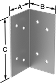 Image of Product. Front orientation. Contains Annotated. Brackets. Corner Brackets, Style 10.