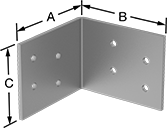 Image of Product. Front orientation. Contains Annotated. Brackets. Corner Brackets, Style 13.