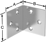 Image of Product. Front orientation. Contains Annotated. Brackets. Corner Brackets, Style 8.