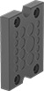 Image of Product. For 17 Cords. Front orientation. Cable Entry Panels. Low-Profile Wet-Location Break-Through Cable Entry Panels, Surface Mount, Gray Nylon, For 17 Total Cords.