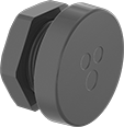 Image of Product. For 3 Cords. Front orientation. Cable Entry Panels. Low-Profile Submersible Break-Through Cable Entry Panels, Knockout Mount, Gray Nylon, For 3 Total Cords.