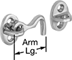 Image of Product. Front orientation. Contains Annotated. Swinging Latches. Swinging-Hook Latches, Style F.