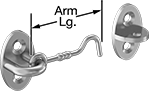 Image of Product. Front orientation. Contains Annotated. Swinging Latches. Swinging-Hook Latches, Style E.