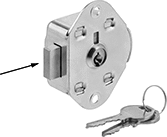 Image of Product. Front orientation. Contains Annotated. Locker Locks. Keyed Locker Locks, For Tab and Recessed Lifting Latch Handles.