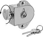Image of Product. Front orientation. Contains Annotated. Locker Locks. Keyed Locker Locks, For Recessed Tab Handles.