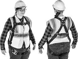 Image of ProductInUse. Front orientation. Contains MultipleImages. Fall-Arrest Harnesses. Electrical Arc-Flash-Resistant Fall-Arrest Harnesses, Style A.