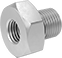 Image of Product. Female x Male. Front orientation. Pipe and Fittings. Low-Pressure Brass and Bronze Threaded Pipe Fittings, Straight Reducing Adapters with Gasket, Male, Female, Threaded Fitting Connection, Hex Body.