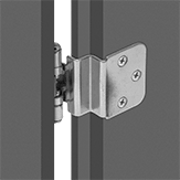 Image of ProductInUse. Front orientation. Hinges. Semi-Concealed Cabinet Hinges.