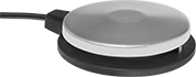 Image of Product. Front orientation. Foot Switches. Any-Direction Foot Switches, Rubber-Coated Steel Housing with Three-Prong Outlet.